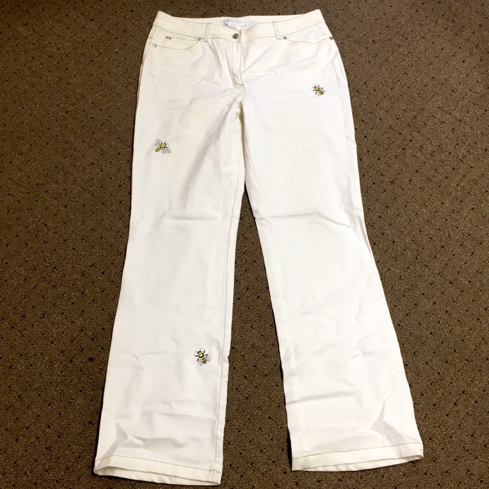 White Escada Bee Pants/Jeans